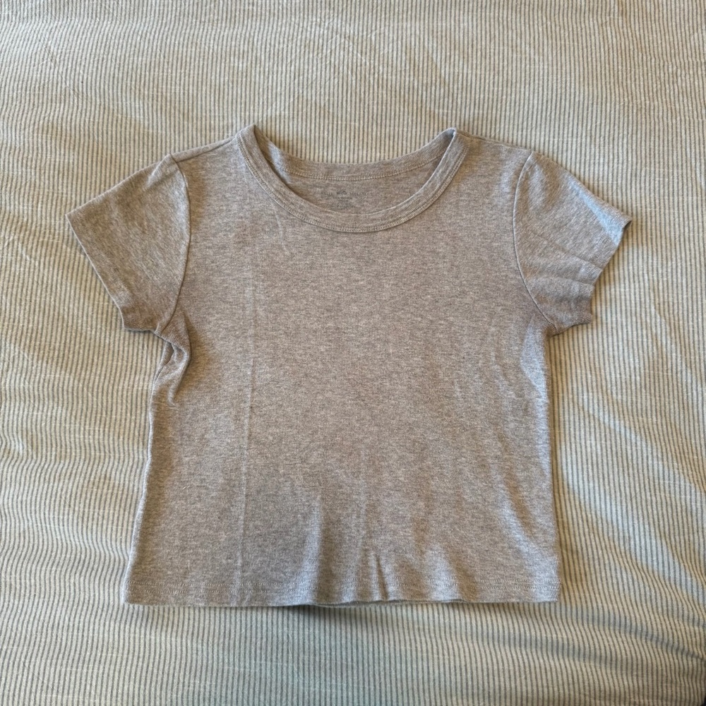 Brandy Melville cropped grey t shirt